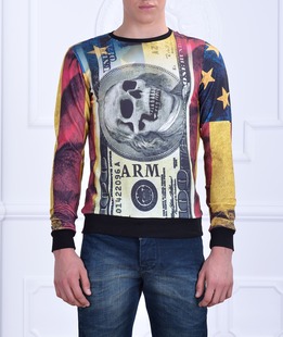 Ανδρική μπλούζα με δολάριο και κρανίο