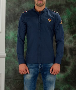 Ανδρικό πουκάμισο μπλε T054 Ανδρικό πουκάμισο μπλε T054