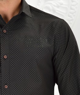 Ανδρικό μαύρο πουκάμισο Street 86