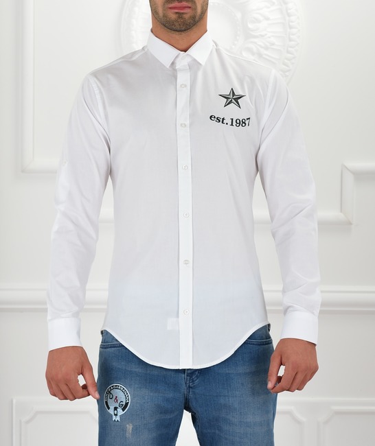 Ανδρικό λευκό πουκάμισο Original KY