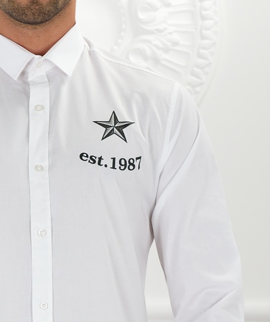 Ανδρικό λευκό πουκάμισο Original KY