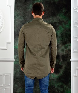 Ανδρικό μακρύ μπουφάν ''Σαφάρι'' πράσινο-καφέ