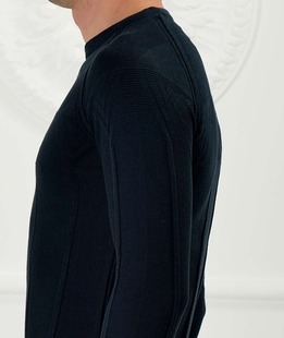 Ανδρικό λεπτό σκούρο μπλε πουλόβερ