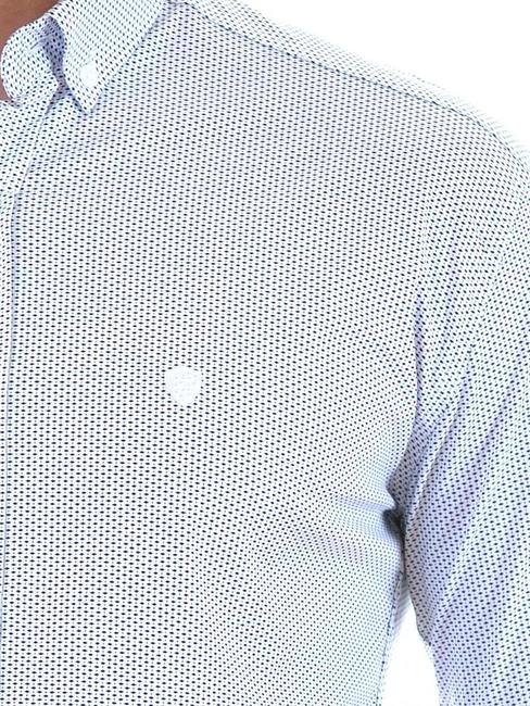 Ανδρικό λευκό πουκάμισο με μικρά σκούρα μπλε ρομβοειδή