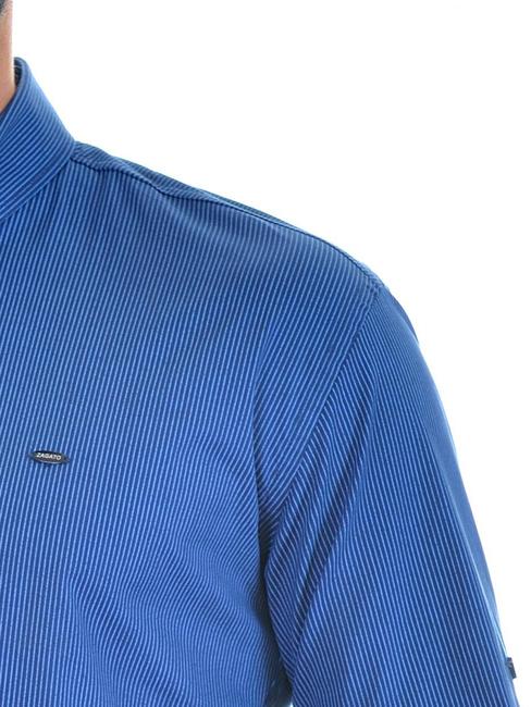 Ανδρικό σκούρο μπλε πουκάμισο με κάθετες γαλάζιες ρίγες
