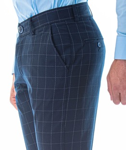 Ανδρικό καρό παντελόνι  μπλε χρώμα