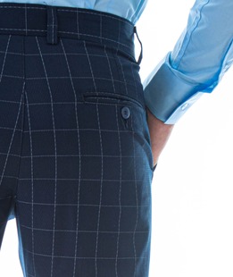 Ανδρικό καρό παντελόνι  μπλε χρώμα