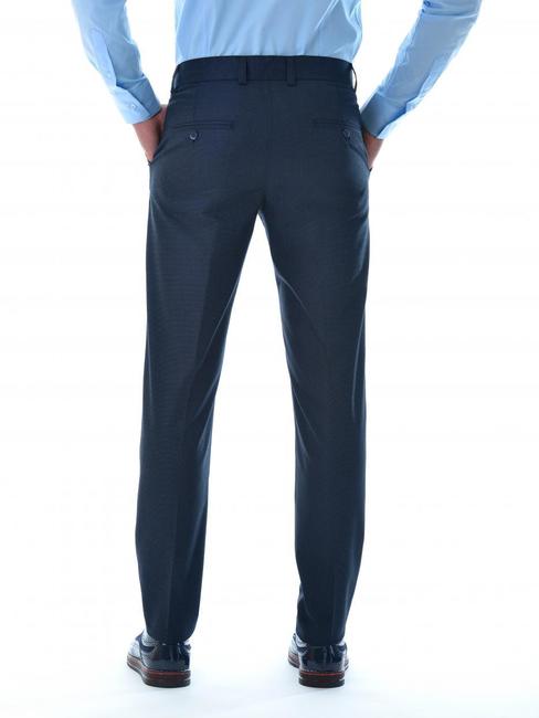 Ανδρικό καρό παντελόνι με 5 τσέπες σκούρο μπλε  χρώμα