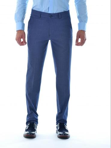 Ανδρικό σκούρο μπλε παντελόνι με νιφάδες χιονιού με 5 τσέπες