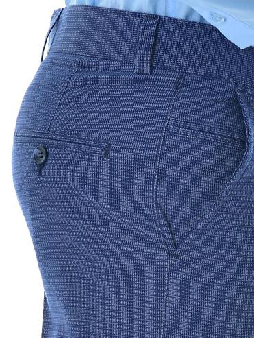 Ανδρικό σκούρο μπλε παντελόνι με νιφάδες χιονιού με 5 τσέπες