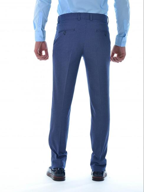 Ανδρικό σκούρο μπλε παντελόνι με νιφάδες χιονιού με 5 τσέπες