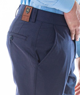 Ανδρικό σκούρο μπλε παντελόνι με σκούρες κόκκινες τελειες  