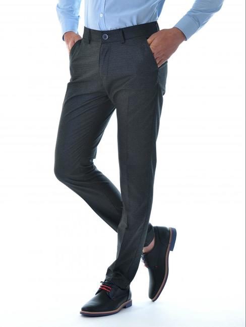 Ανδρικό  καρό παντελόνι σκούρο γκρι χρώμα