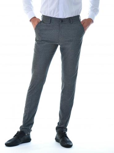 Ανδρικό ανοιχτό γκρι εφαρμοστό καρό παντελόνι