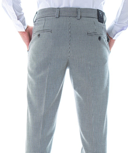 Ανδρικό παντελόνι Houndstooth γκρι χρώμα χοντρό ύφασμα 