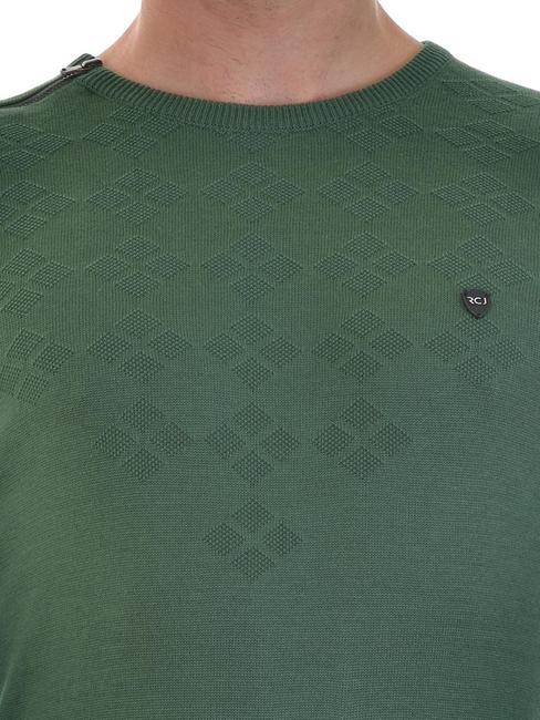 Ανδρικό πράσινο πουλόβερ με φερμουάρ στο πλάι
