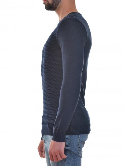 Ανδρικό σκούρο μπλε πουλόβερ με γιακά γύρω από το λαιμό