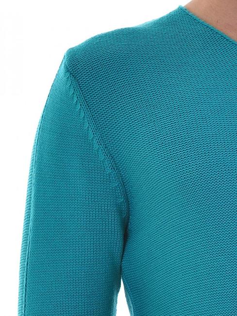 Ανδρικό απλό πουλόβερ με χρώμα τουρκουάζ