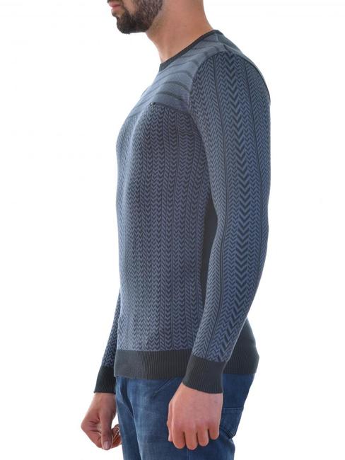 Ανδρικό μπλε πουλόβερ με σχέδια 