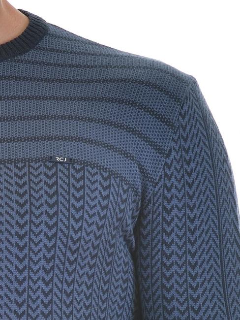 Ανδρικό μπλε πουλόβερ με σχέδια 