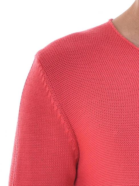 Ανδρικό απλό πουλόβερ με  λαιμόκοψη V με χρώμα καρπούζι