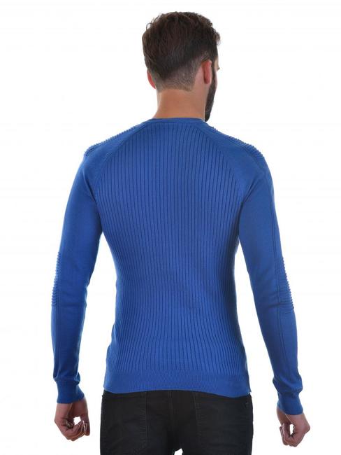 Ανδρικό μπλε πουλόβερ Slim Fit με φερμουάρ