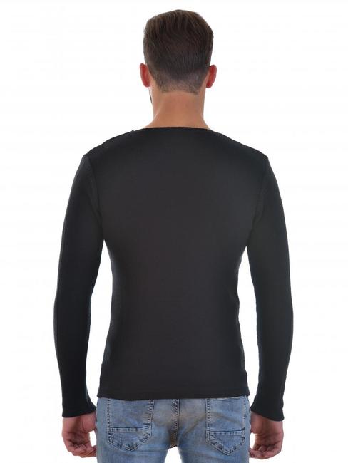 Ανδρικό μαύρο πουλόβερ με  λαιμόκοψη V