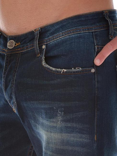 Ανδρικό σκούρο μπλε τζιν Pull and Bear D45