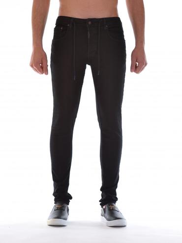 Ανδρικά μαύρα τζιν με κορδόνια  D46
