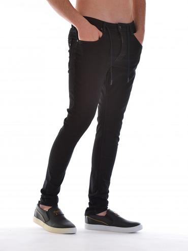 Ανδρικά μαύρα τζιν με κορδόνια  D46