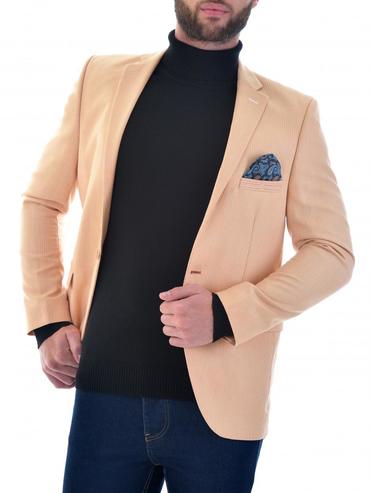 Ανδρικό εφαρμοστό σακάκι  σε χρώμα πουδρα