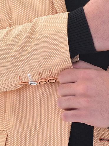 Ανδρικό εφαρμοστό σακάκι  σε χρώμα πουδρα