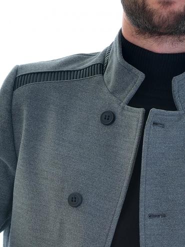 Ανδρικό κοντό γκρι παλτο δύο σειρές στερέωσης