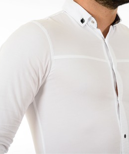 Ανδρικό λευκό πουκάμισο με κουμπιά tic tac