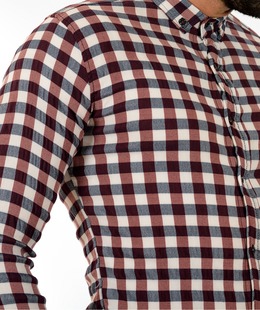 Ανδρικό μπλε-κόκκινο καρό πουκάμισο