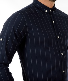 Ανδρικό μπλε πουκάμισο με φαρδιές ρίγες