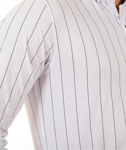 Ανδρικό λευκό πουκάμισο με φαρδιές μαύρες ρίγες