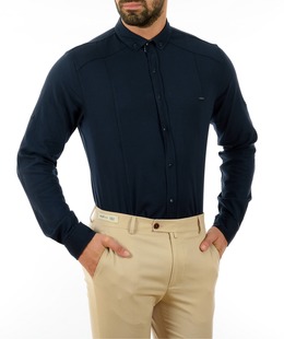 Ανδρικό μπλε μονόχρωμο πουκάμισο Ανδρικό μπλε μονόχρωμο πουκάμισο