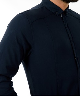 Ανδρικό μπλε μονόχρωμο πουκάμισο Ανδρικό μπλε μονόχρωμο πουκάμισο