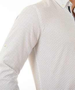 Ανδρικό λευκό πουκάμισο με σχεδία Ανδρικό λευκό πουκάμισο με σχεδία