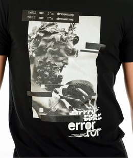 Ανδρικό μαύρο μπλουζάκι με τύπωμα 