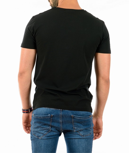 Ανδρικό μαύρο μπλουζάκι με τύπωμα 