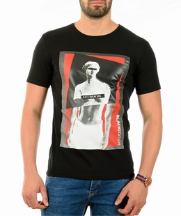 Ανδρικό μαύρο μπλουζάκι με τύπωμα 