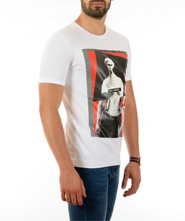 Ανδρικό λευκό μπλουζάκι με τύπωμα και επιγραφή NO IMAGES