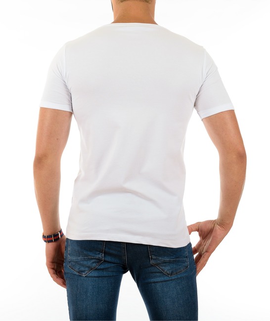 Ανδρικό λευκό μπλουζάκι με τύπωμα και επιγραφή NO IMAGES