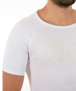 Ανδρικό λευκό μπλουζάκι ρετρό κλαμπ