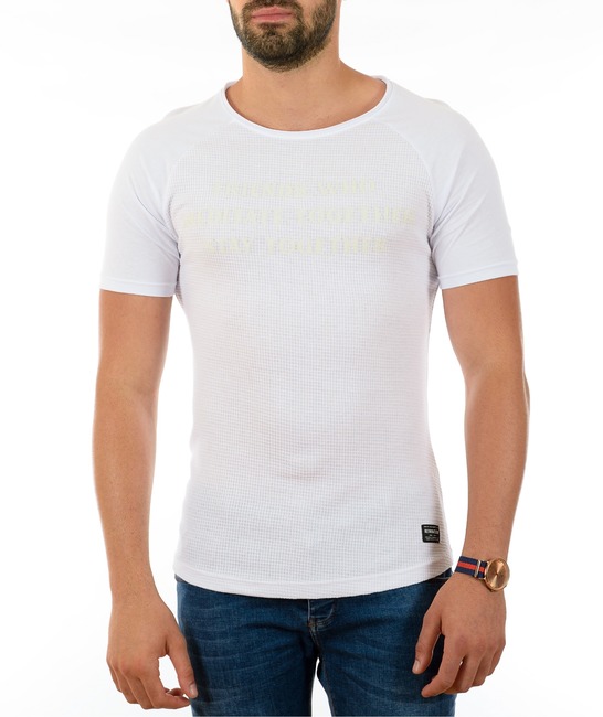 Ανδρικό λευκό μπλουζάκι ρετρό κλαμπ