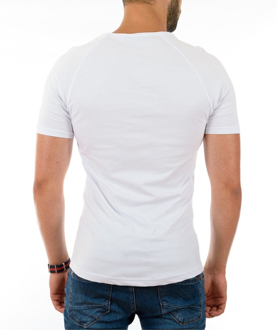 Ανδρικό λευκό μπλουζάκι ρετρό κλαμπ