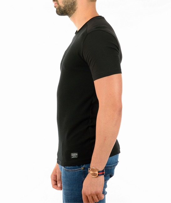 Ανδρικό μαύρο μπλουζάκι ρετρό κλαμπ