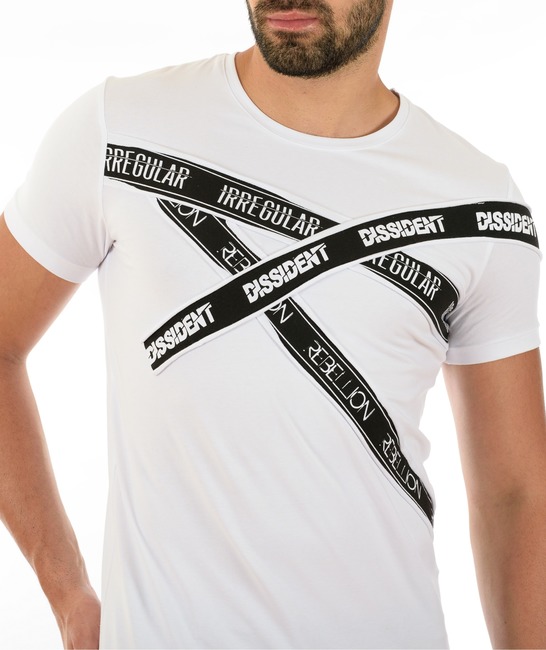 Ανδρικό λευκό μπλουζάκι με μαύρες ρίγες